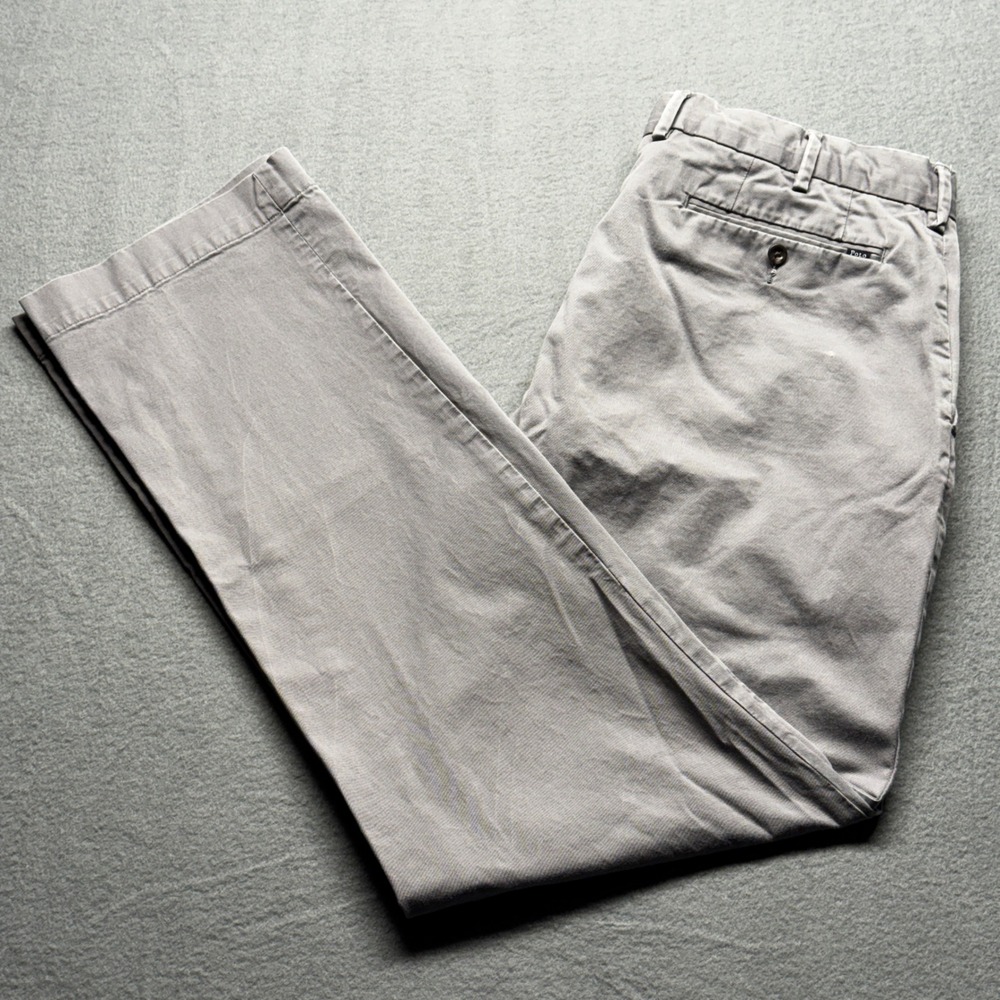 Polo Ralph Lauren Mens Stretch Classic Fit Chino Pants Gray 36x34